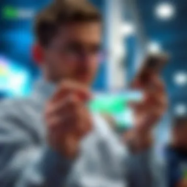 User engaging with the betting platform on a mobile device