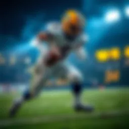 A dynamic moment in American football showcasing player agility and strategy