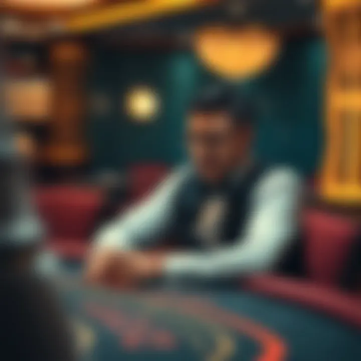 Player contemplating their next Baccarat move