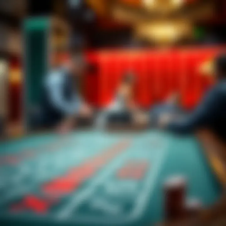 Close-up of a Baccarat table layout