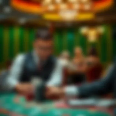 A professional gambler analyzing strategies at a Baccarat table