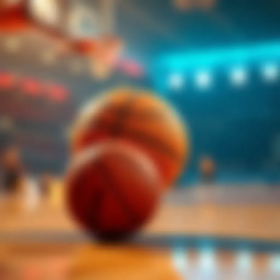 Conceptual illustration of basketball betting principles