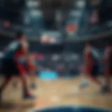 Dynamic Scene of Live Basketball Streaming Dynamic basketball live streaming scene