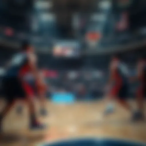 Dynamic Scene of Live Basketball Streaming Dynamic basketball live streaming scene