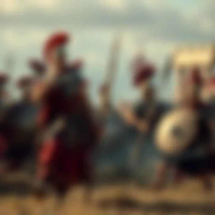Historical depiction of the battle between Romans and Servites