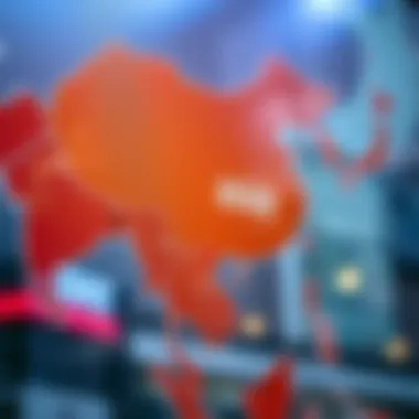 A digital map highlighting popular Asian bookmakers