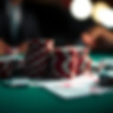 High-Stakes Poker Decision Making A close-up of poker chips and cards representing high-stake decisions
