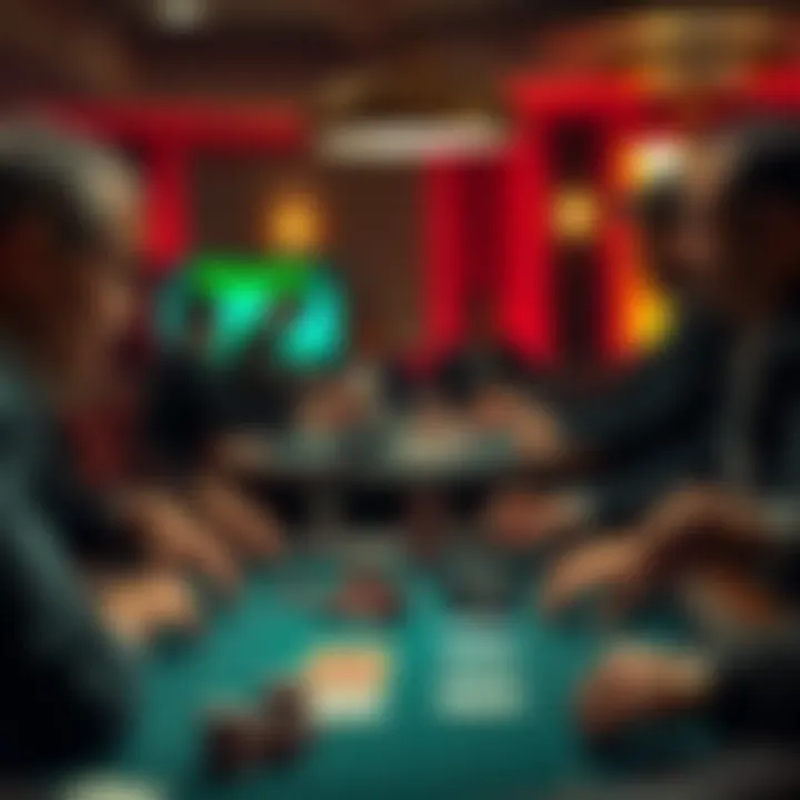 Strategic Thinking in Poker An intense poker game with players focused on their strategies