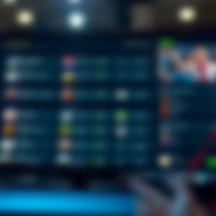 User interface showcasing various betting options