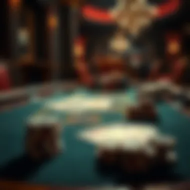 An elegant blackjack table with cards and chips