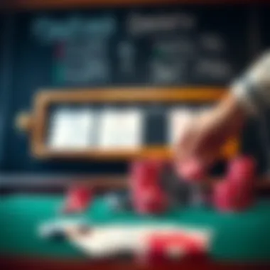 A detailed overview of blackjack strategies on a chalkboard