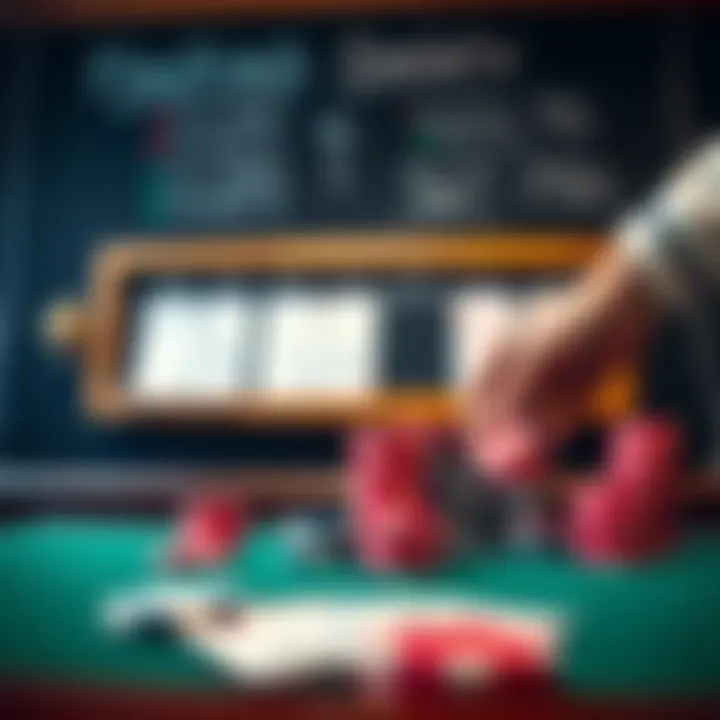 A detailed overview of blackjack strategies on a chalkboard