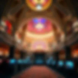 An intricate view of casino architecture showcasing grandeur