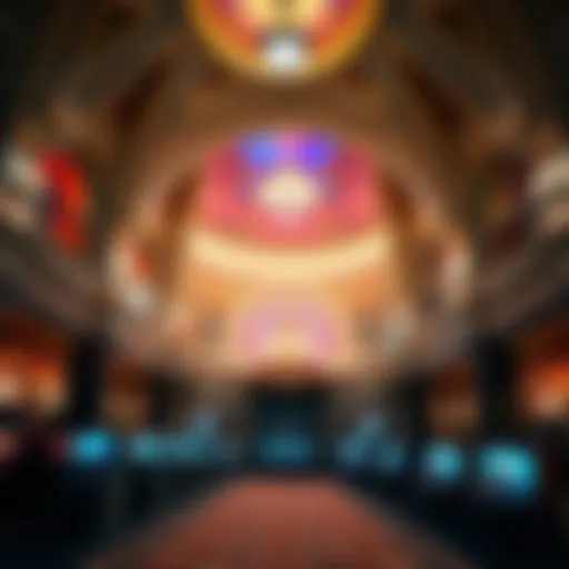 An intricate view of casino architecture showcasing grandeur