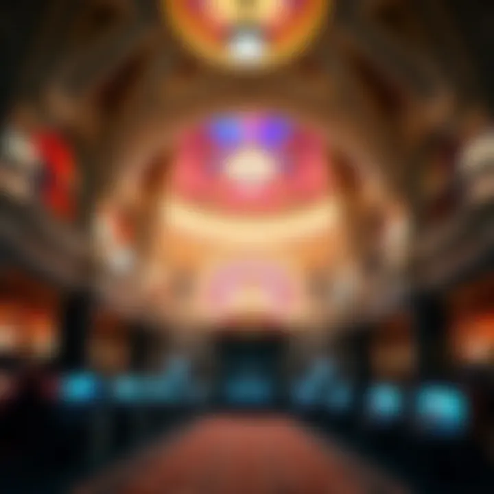 An intricate view of casino architecture showcasing grandeur