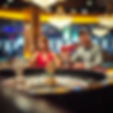 Player enjoying a game at a roulette table