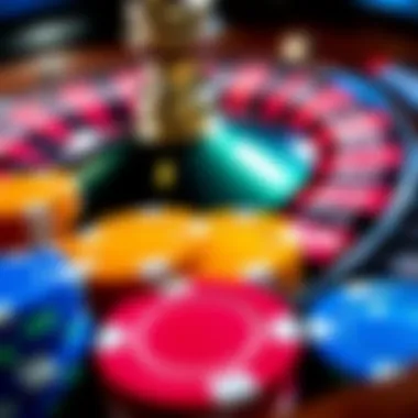 Vibrant Roulette Chips Ready for Action A close-up view of roulette chips with vibrant colors