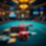 A captivating poker table with chips and cards ready for a game