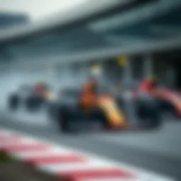 Dynamic F1 racing team in action