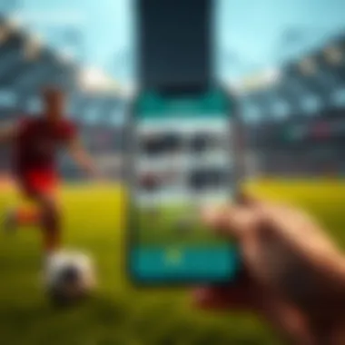Football betting app interface showcasing features