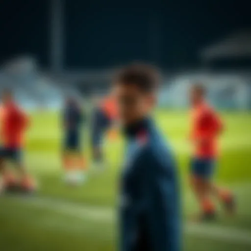 Emerging talents of French U21 football team training