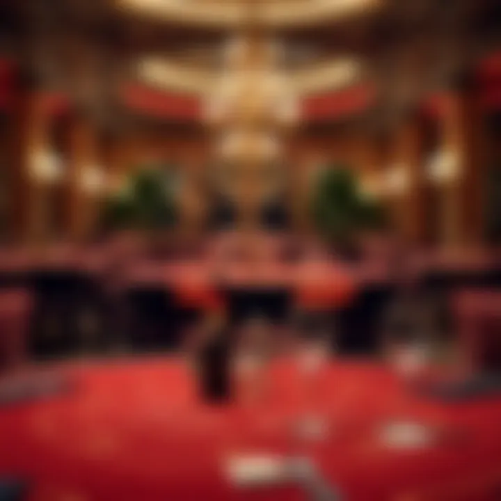 Elegant baccarat table setup