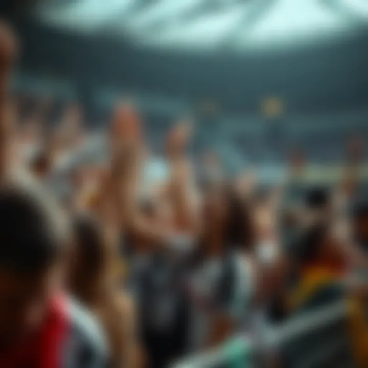 Passionate fans cheering in the stands