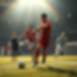 A dynamic soccer match showcasing international teams