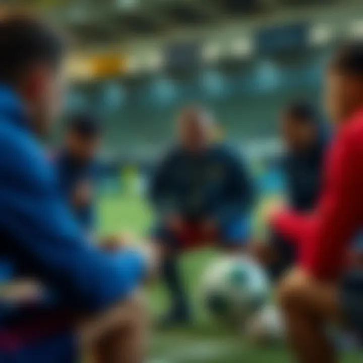 Coach's strategy session with Ittihad FC players