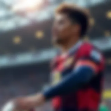 Key player in action during a match