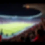 Historical stadium of Lech Poznań filled with enthusiastic supporters