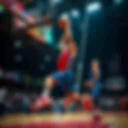 Dynamic live basketball action