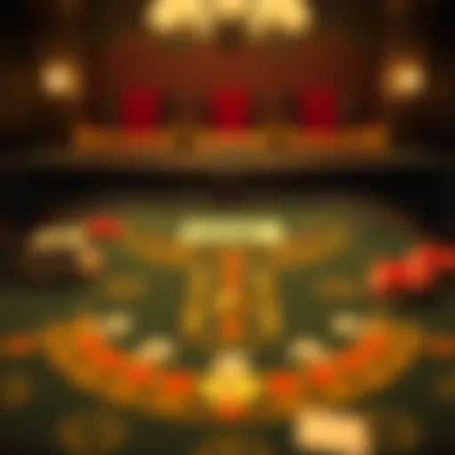 Intricate design of a blackjack table showcasing the game layout