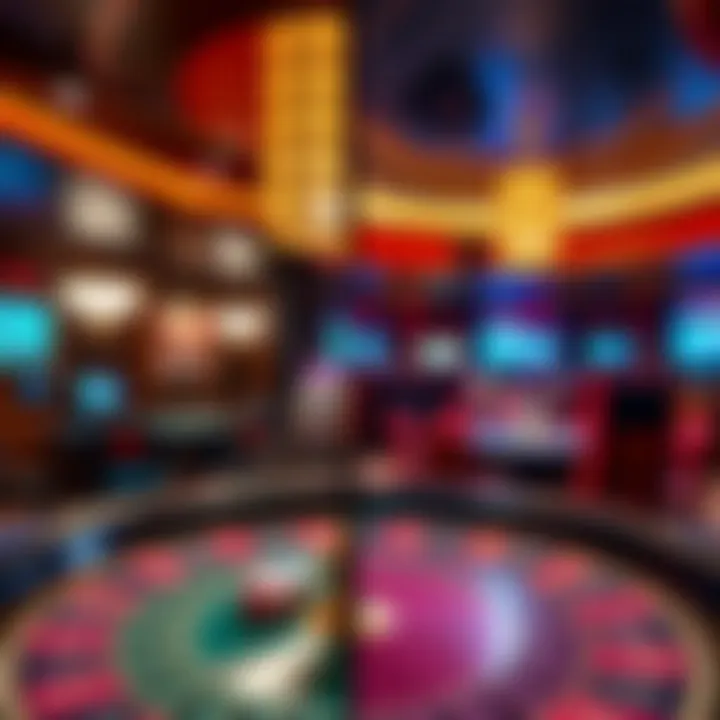 A side-by-side comparison of a traditional casino and a live casino setup, highlighting the differences.