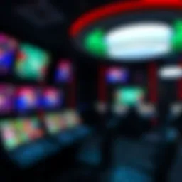 An immersive live dealer gaming setup with multiple screens