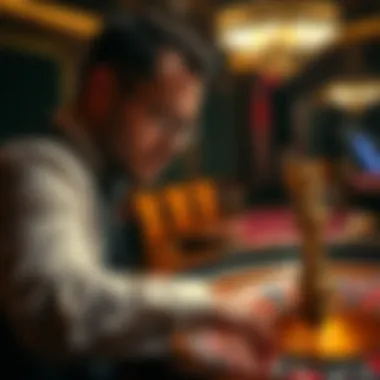A player focused on their next roulette bet