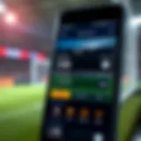 Real-time sports score display on a mobile app