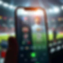 A futuristic mobile betting app interface showcasing advanced features and user-friendly design