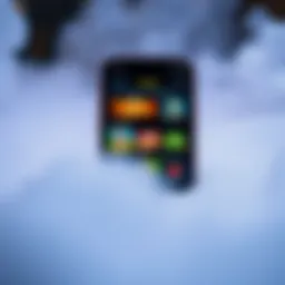 A smartphone displaying a vibrant mobile casino interface with various game options.