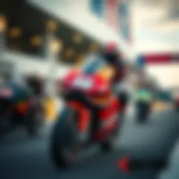 A thrilling MotoGP race showcasing speed and skill