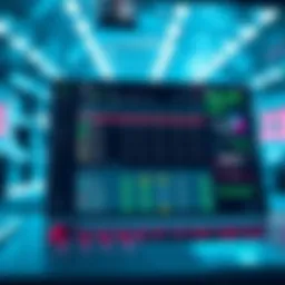 A futuristic online betting interface showcasing advanced features