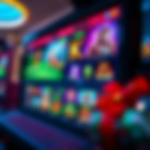 A vibrant online casino interface showcasing various games