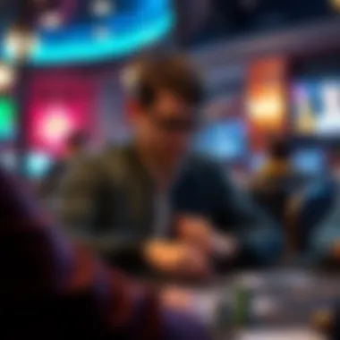 A representation of a player immersed in a free online poker game, illustrating skill development and enjoyment.