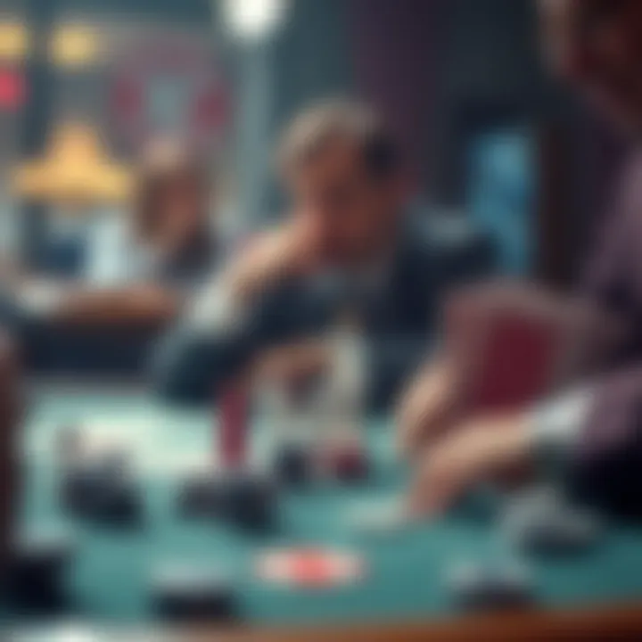 An illustration of strategic poker moves being executed, highlighting critical thinking and decision-making.
