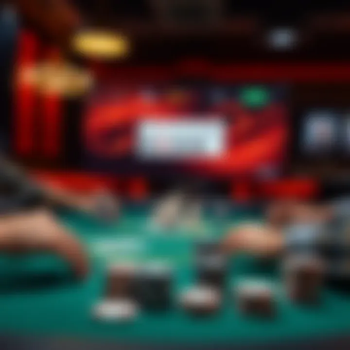 Strategic poker gameplay with cards on screen