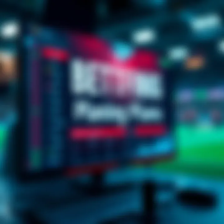 Strategic betting plan showcased on a digital screen