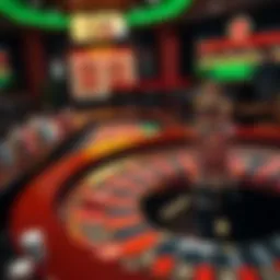 An overview of an online roulette table with vibrant colors and options.