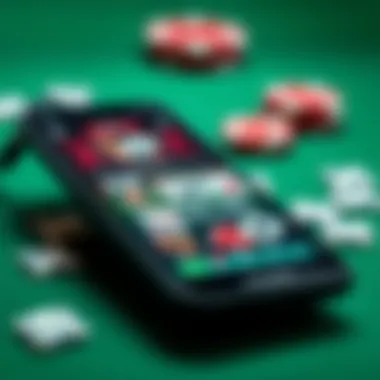 A digital display of various poker applications on a smartphone