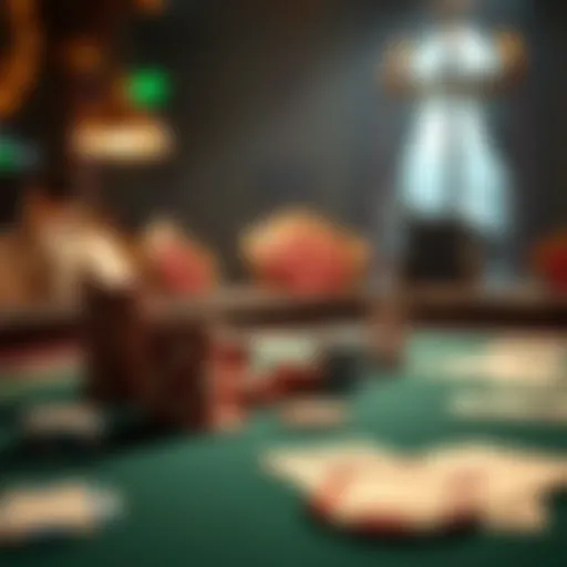 Classic poker table setup with chips and cards