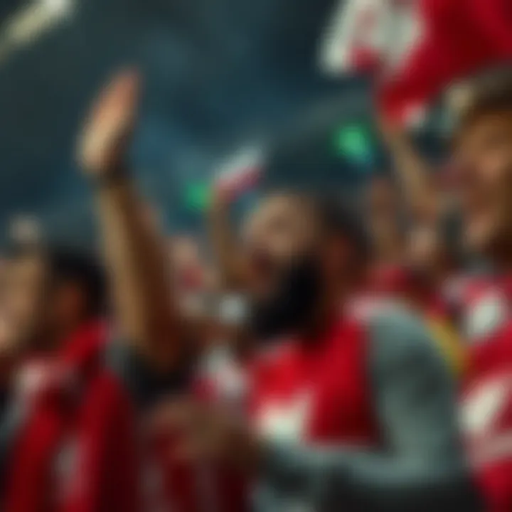 Vibrant fan culture during a sporting event in Poland